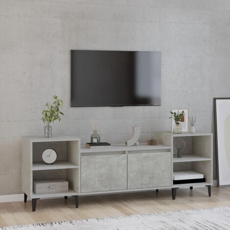vidaXL Mobile per TV Grigio Cemento 160x35x55 cm Legno Multistrato