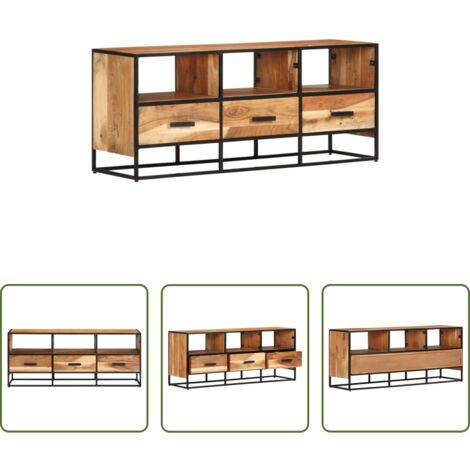 vidaXL Mobile per TV -  Mobile Porta TV 110x30x45 cm in Legno Massello di Acacia
