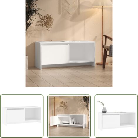 vidaXL Mobile per TV -  Mobile Porta TV Bianco 90x35x40 cm in Legno Multistrato