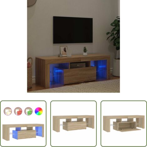 vidaXL Mobile per TV -  Mobile Porta TV con Luci LED Rovere Sonoma 120x35x40 cm