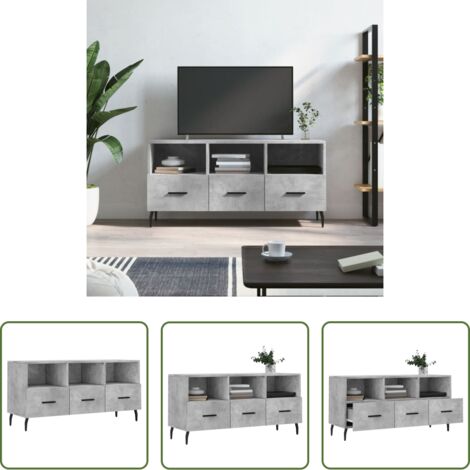 vidaXL Mobile per TV -  Mobile Porta TV Grigio Cemento 102x36x50 cm Legno Multistrato