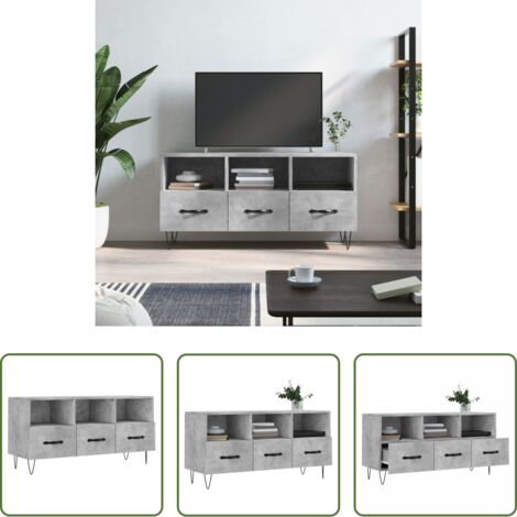 vidaXL Mobile per TV -  Mobile Porta TV Grigio Cemento 102x36x50 cm Legno Multistrato