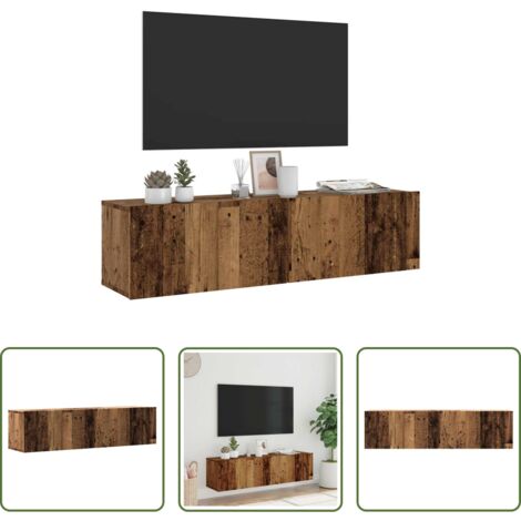 vidaXL Mobile per TV -  Mobile TV a Parete Legno Antico 120x30x30 cm in Truciolato