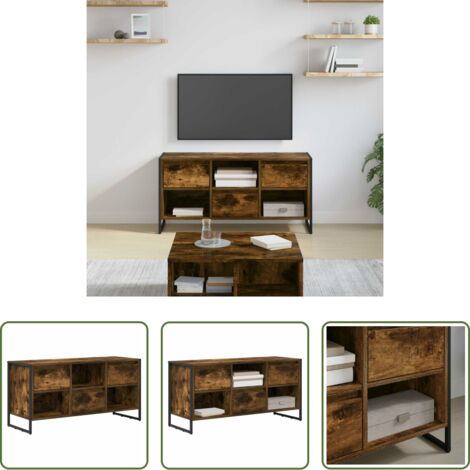vidaXL Mobile per TV - Mobile TV Quercia Fumosa 100 x 36 x 49,5 cm Legno multistrato