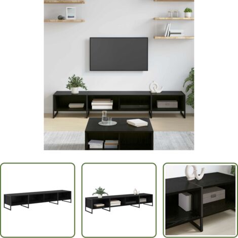 vidaXL Mobile per TV -  Mobile TV Rovere Nero 170,5 x 36 x 30,5 cm Legno multistrato