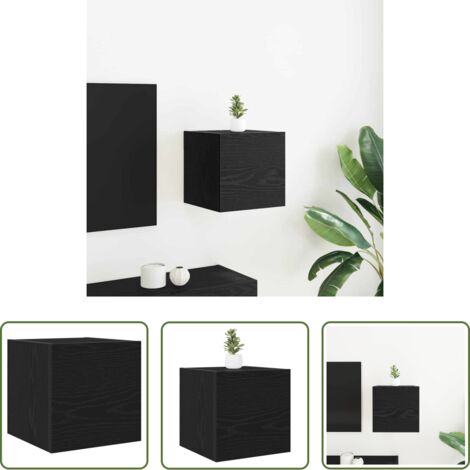 vidaXL Mobile per TV -  Mobile TV Rovere Nero 30,5 x 30 x 30 cm Legno multistrato