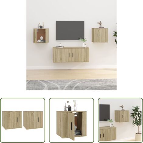 vidaXL Mobile per TV -  Mobili Porta TV a Parete 2 pz Rovere Sonoma 40x34,5x40 cm