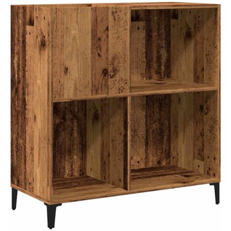vidaXL Mobile Porta Dischi Legno Antico 84,5x38x89cm Legno Multistrato