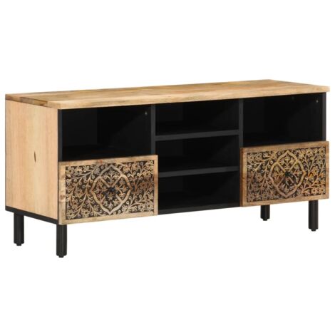 vidaXL Mobile Porta TV 100x33x46 cm in Legno Massello di Mango