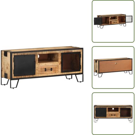 - vidaXL Mobile Porta TV 110x31x46 cm in Legno di Mango Grezzo -