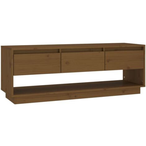 vidaXL Mobile Porta TV Ambrato 110,5x34x40cm in Legno Massello di Pino