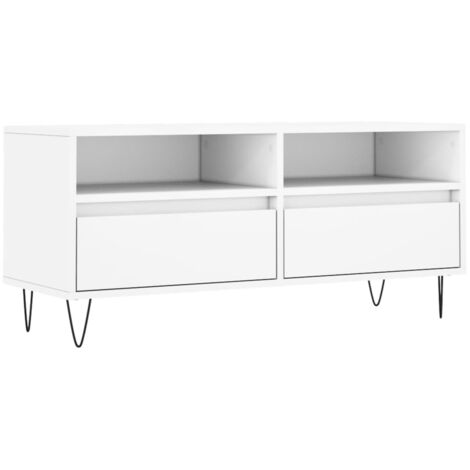 vidaXL Mobile Porta TV Bianco 100x34,5x44,5 cm in Legno Multistrato