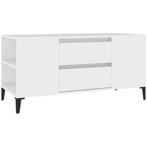 vidaXL Mobile Porta TV Bianco 102x44,5x50 cm in Legno Multistrato