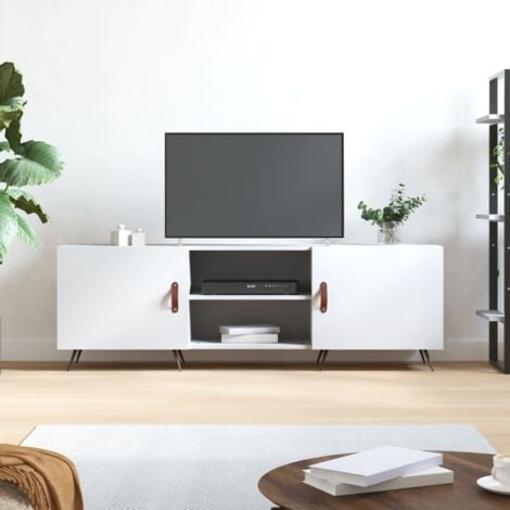 JINLEFU vidaXL Mobile Porta TV Bianco 150x30x50 cm in Legno Multistrato
