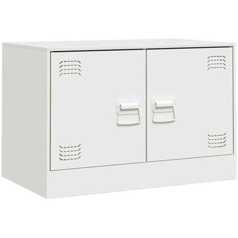 vidaXL Mobile Porta TV Bianco 67x39x44 cm in Acciaio