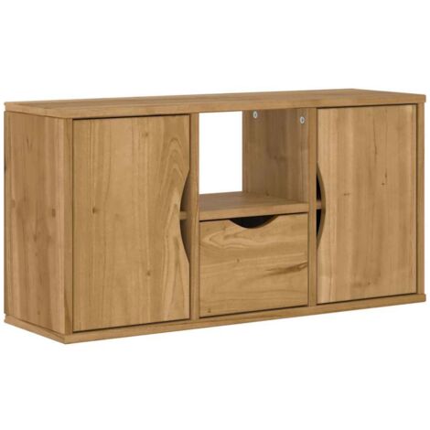 vidaXL Mobile Porta TV con Cassetto ODDA 79x24x40 cm in Legno di Pino