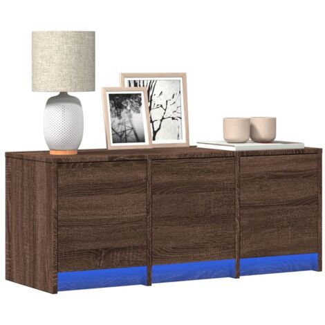 vidaXL Mobile Porta TV con LED Rovere Marrone 97x34x40 cm Truciolato