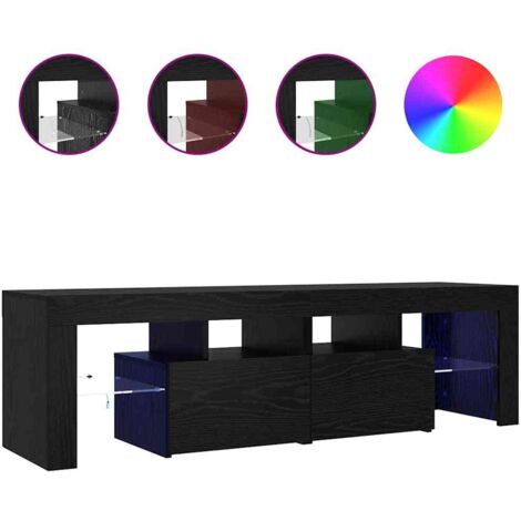 vidaXL Mobile Porta TV con LED Rovere Nero 140x36,5x40 cm Truciolato