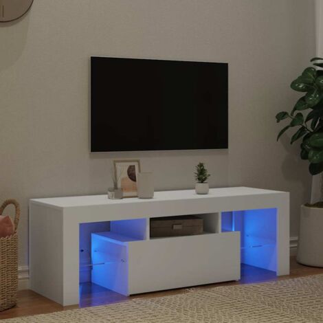 vidaXL Mobile Porta TV con Luci LED Bianco 120x35x40 cm