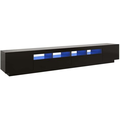 VIDAXL Mobile Porta TV con Luci LED Nero 260x35x40 cm