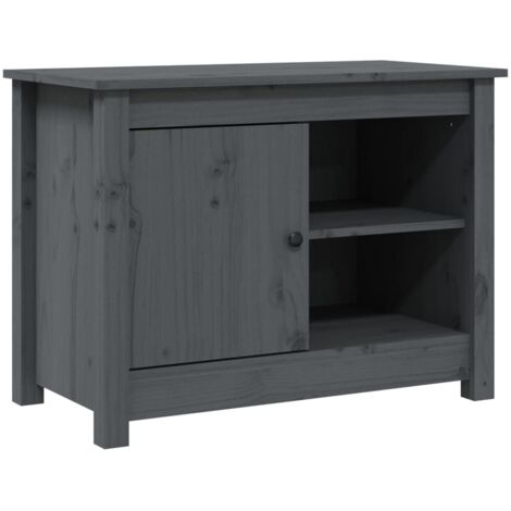 vidaXL Mobile Porta TV Grigio 70x36,5x52 cm in Legno Massello di Pino