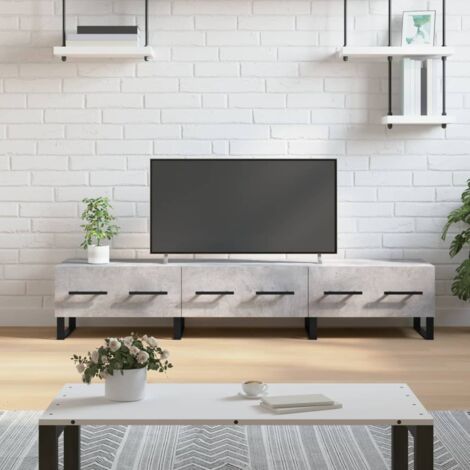 vidaXL Mobile Porta TV Grigio Cemento 150x36x30 cm Legno Multistrato