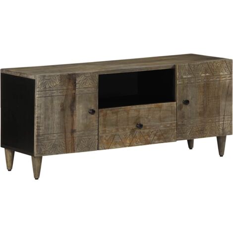 vidaXL Mobile Porta TV Grigio Chiaro 105x33,5x46 cm in Legno Mango