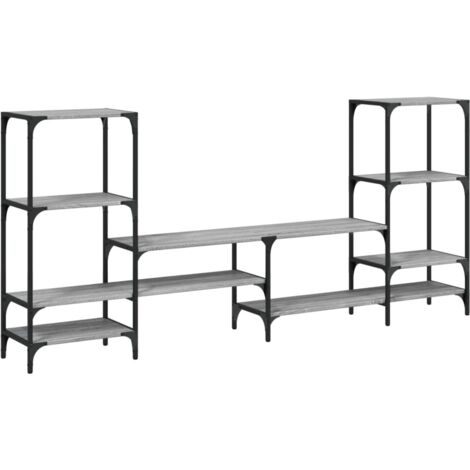 vidaXL Mobile Porta TV Grigio Sonoma 206,5x28,5x95cm Legno Multistrato