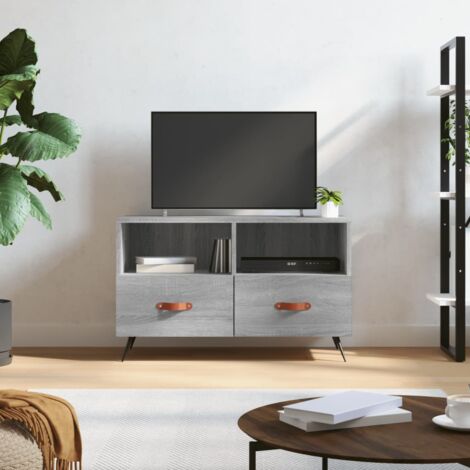 JINLEFU Porta TV Bianco 80x36x50 cm in Legno Multistrato