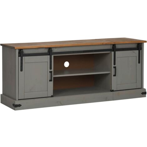 vidaXL Mobile Porta TV HALDEN 2 Ante Scorrevoli Grigio 150x40x60 cm