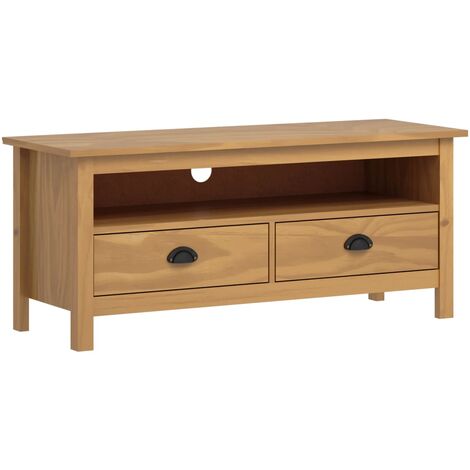 vidaXL Mobile Porta TV Hill Marrone ambra 110x40x47 cm Legno di Pino