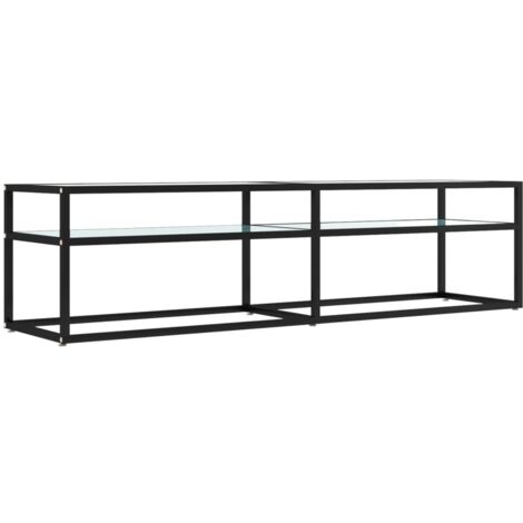 vidaXL Mobile Porta TV Marmo Bianco 160x40x40,5 cm in Vetro Temperato