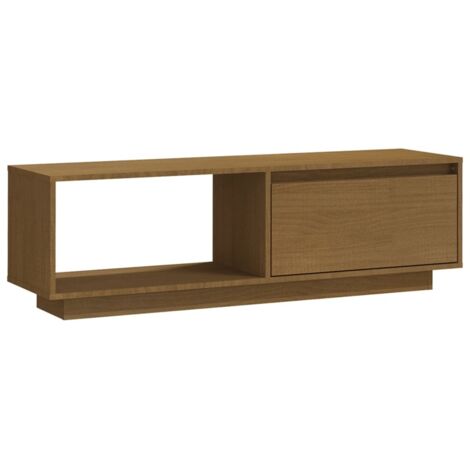 vidaXL Mobile Porta TV Marrone Ambra 110x30x33,5 cm in Legno di Pino