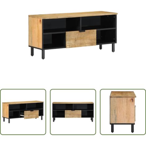 vidaXL Mobile porta TV -  Mobile Porta TV Marrone 100x33x46 cm in Legno Massello di Mango