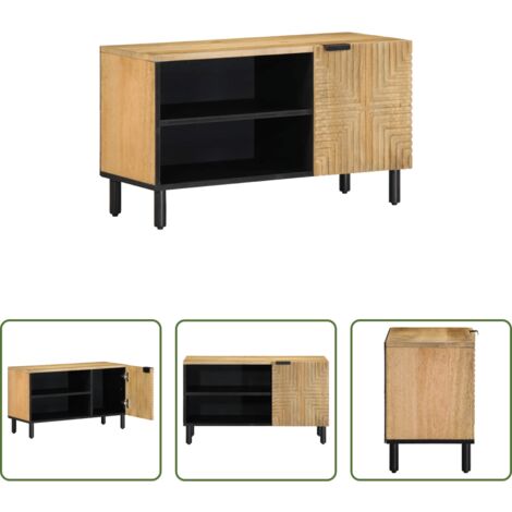 vidaXL Mobile Porta TV -  Mobile Porta TV Marrone 80x31,5x46cm in Legno Massello di Mango