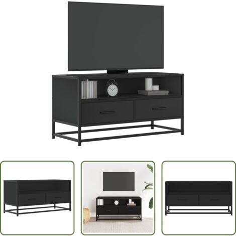 vidaXL Mobile porta TV -  Mobile TV Nero 80x34,5x40 cm in Truciolato Metallo