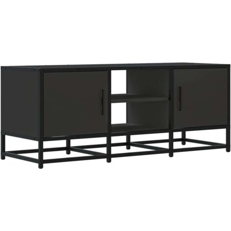 vidaXL Mobile Porta TV Nero 100x35x41 cm in Truciolato e Metallo