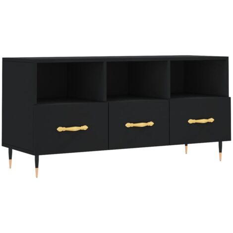 vidaXL Mobile Porta TV Nero 102x36x50 cm in Legno Multistrato