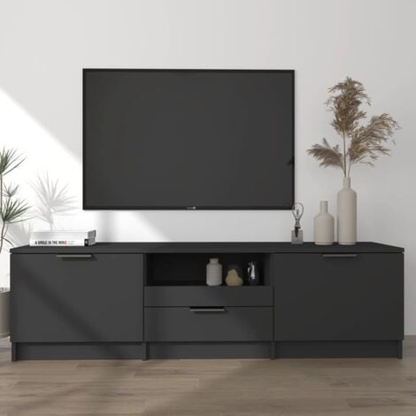 JINLEFU vidaXL Mobile Porta TV Nero 140x35x40 cm in Legno Multistrato