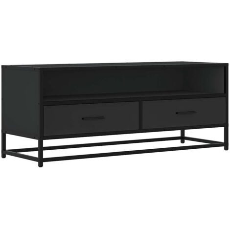vidaXL Mobile Porta TV Nero 180x30x50cm in Truciolato e Metallo