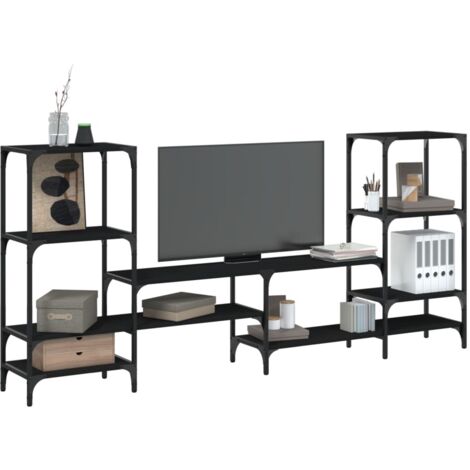 vidaXL Mobile Porta TV Nero 206,5x28,5x95 cm in Legno Multistrato