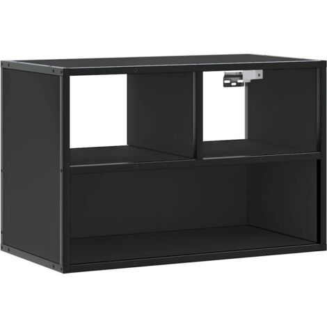 vidaXL Mobile Porta TV Nero 60x31x39,5cm in Truciolato e Metallo