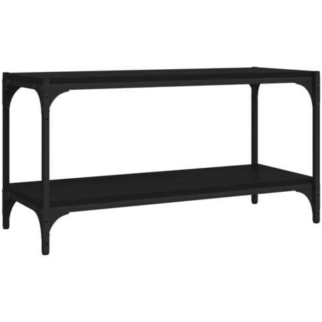 vidaXL Mobile Porta TV Nero 80x33x41 cm in Legno Multistrato e Acciaio