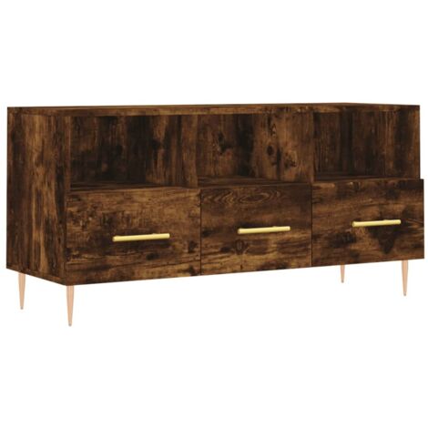 vidaXL Mobile Porta TV Rovere Fumo 102x36x50 cm in Legno Multistrato