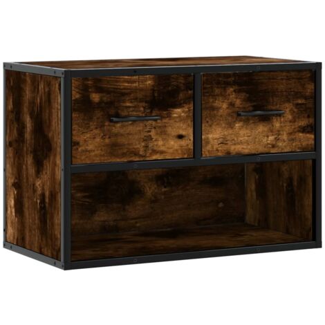 vidaXL Mobile Porta TV Rovere Fumo 60x31x39,5 cm in Legno e Metallo