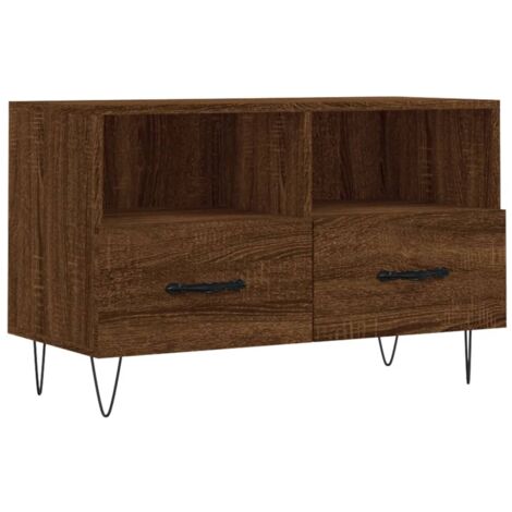 vidaXL Mobile Porta TV Rovere Marrone 80x36x50 cm in Legno Multistrato