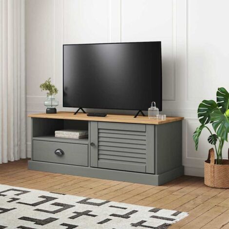 vidaXL Mobile Porta TV VIGO Grigio 106x40x40 cm Legno Massello di