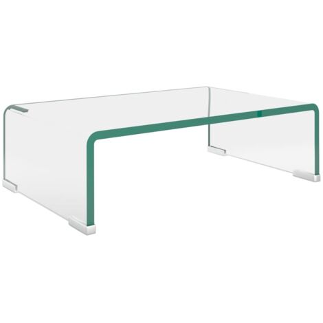 vidaXL Mobile/Rialzo porta TV in Vetro Bianco 40x25x11 cm