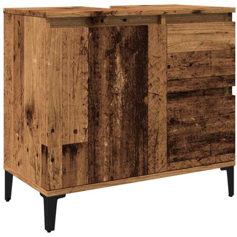 vidaXL Mobile Sottolavabo Legno Antico 65x33x60 cm in Truciolato
