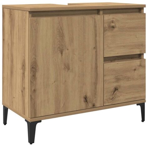 vidaXL Mobile Sottolavabo Rovere Artigianale 65x33x60 cm in Truciolato